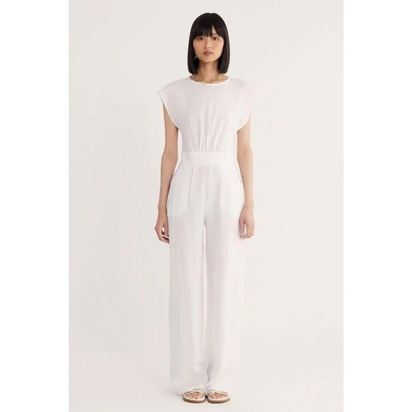 Rumer The Label Estelle Jumpsuit Size X-Large 100% Linen White - Picture 1 of 14